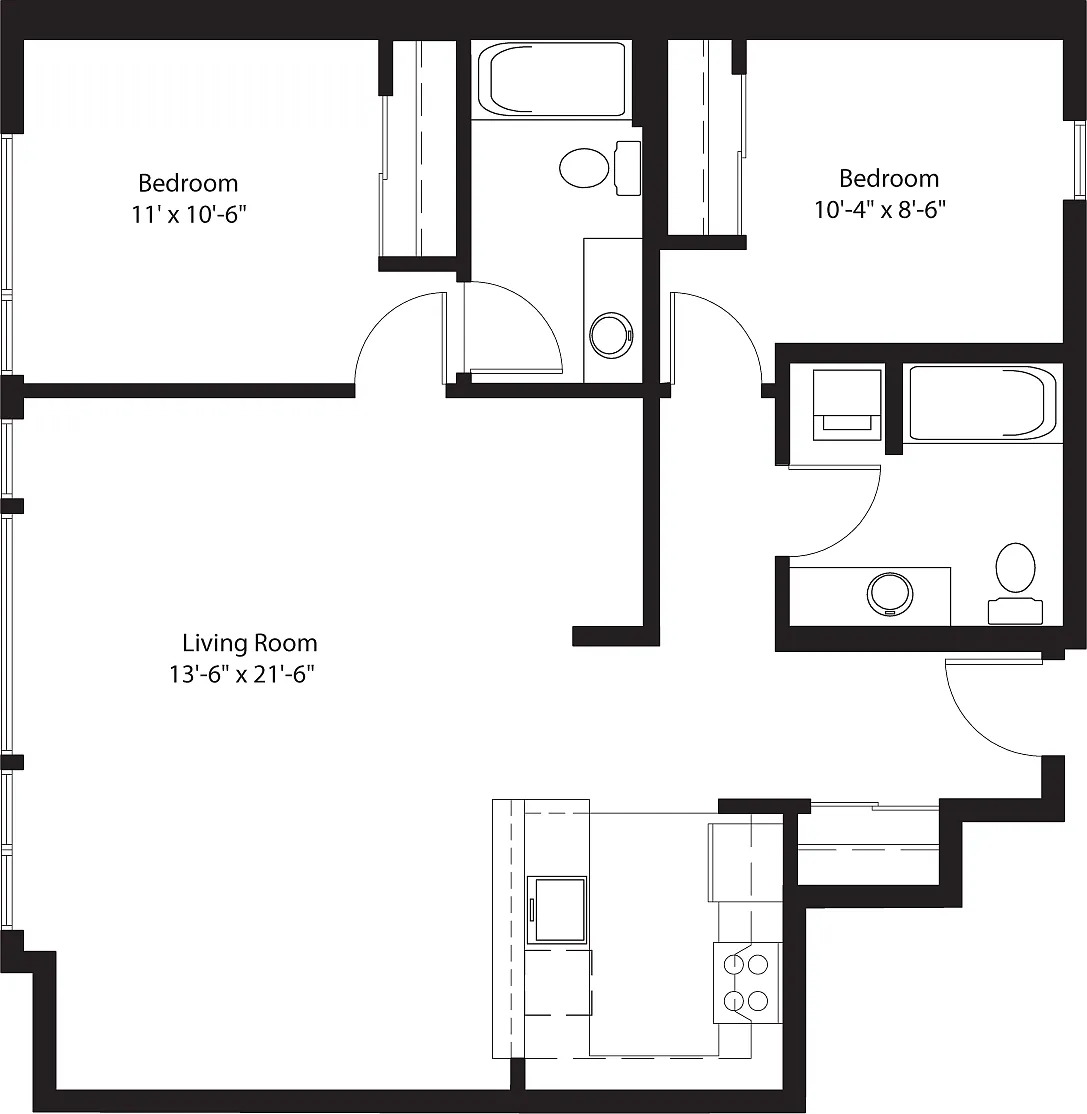 Floor plan 2 Bedroom B