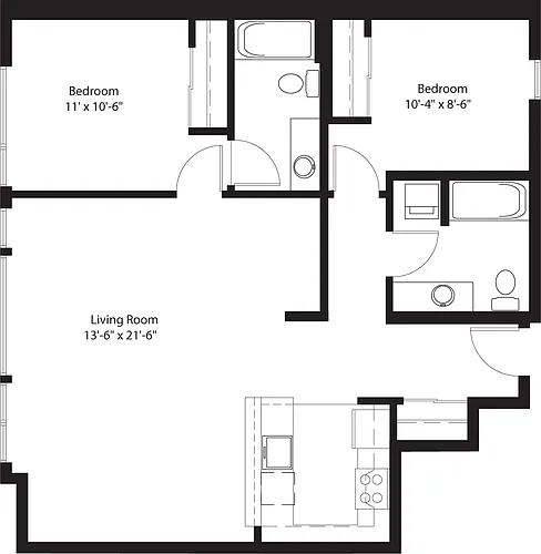 Floor plan 2 Bedroom B