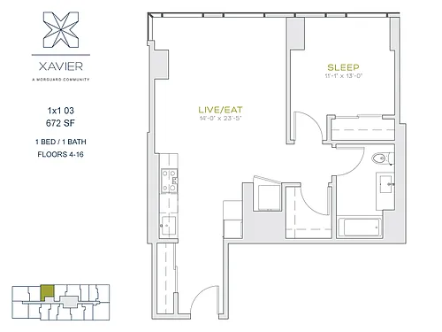 Floor plan 1X1 03