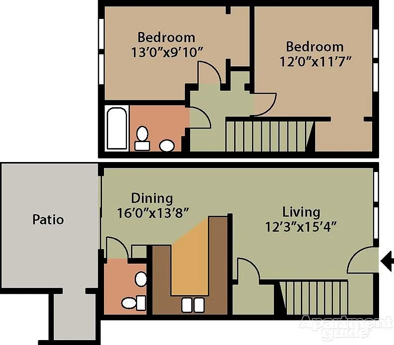 2 bed, 1.5 bath, 1100 sqft, $1,020 — Photo 4