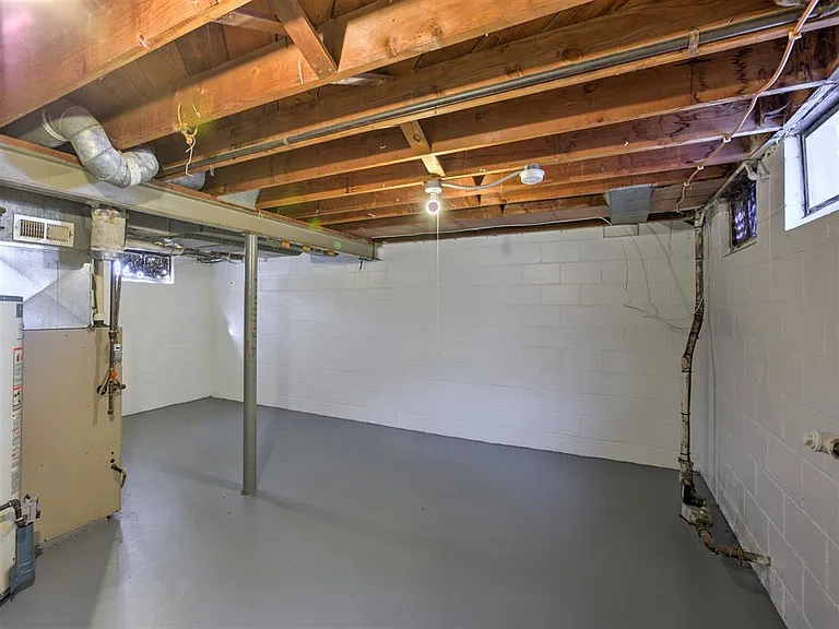 Storage area in basement at Colonial Park.