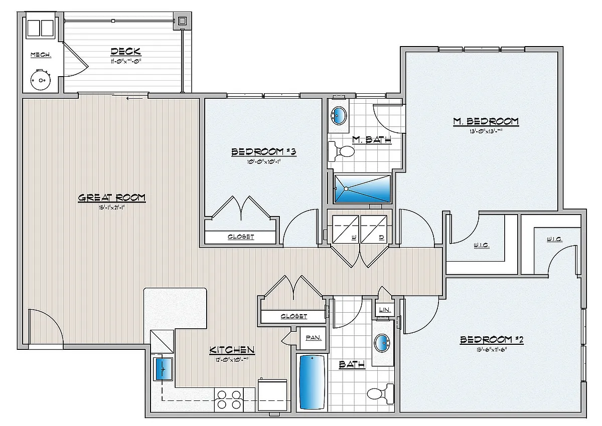 Floor plan 3 Bedroom 2 Bathroom