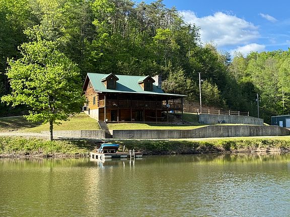 View of the cabin from the pond