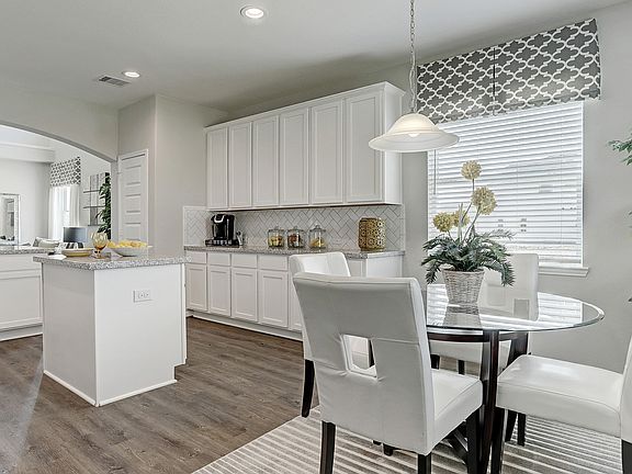 View of kitchen and dining area