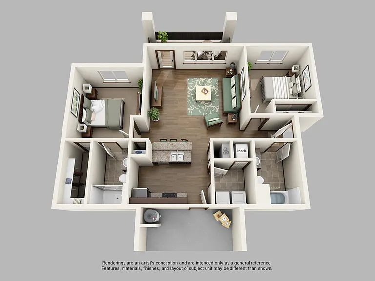 Two bedroom, two bathroom with an ATTACHED GARAGE