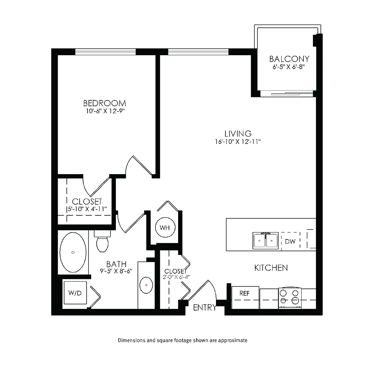 Floor plan 1 Bedroom / 1 Bath