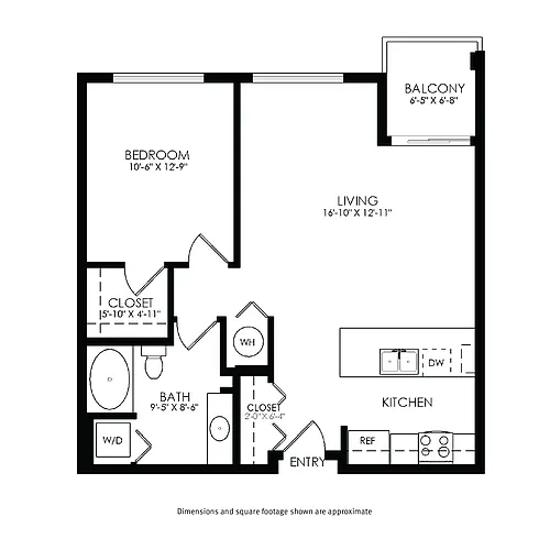 Floor plan 1 Bedroom / 1 Bath