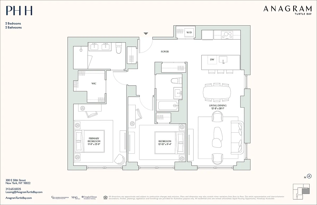 Floor plan 2 Bedroom PHH