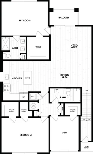 Floor plan 3 Bed/2 Bath-D5