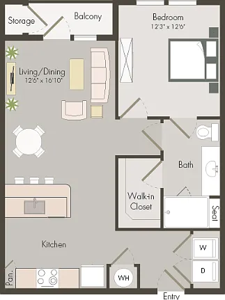 A2 | 1 bed 1 bath | 737 sq ft A2 | 1 bed 1 bath | 737 sq ft