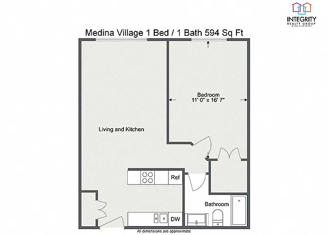Floor plan 1 Bedroom 1 Bath