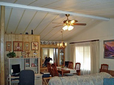 Dining room has a beautiful built in hutch.