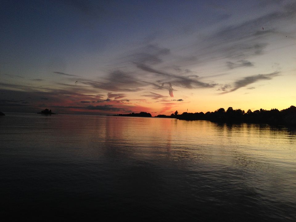 View from private beach across the street