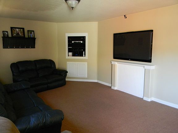 Family Room with shelves