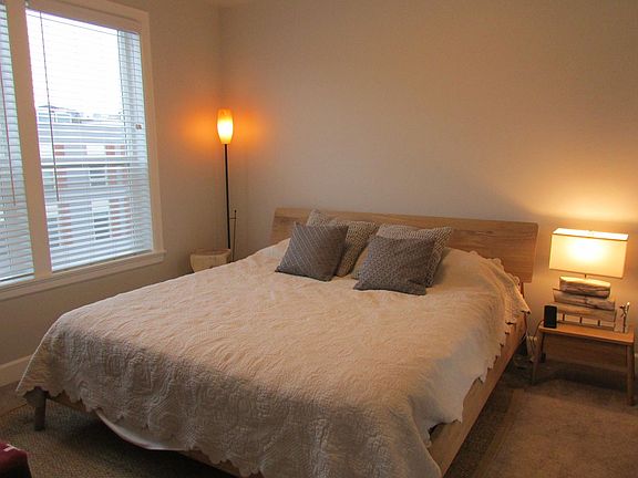 The master bedroom suite is spacious and offers a private bath and walk-in closet.