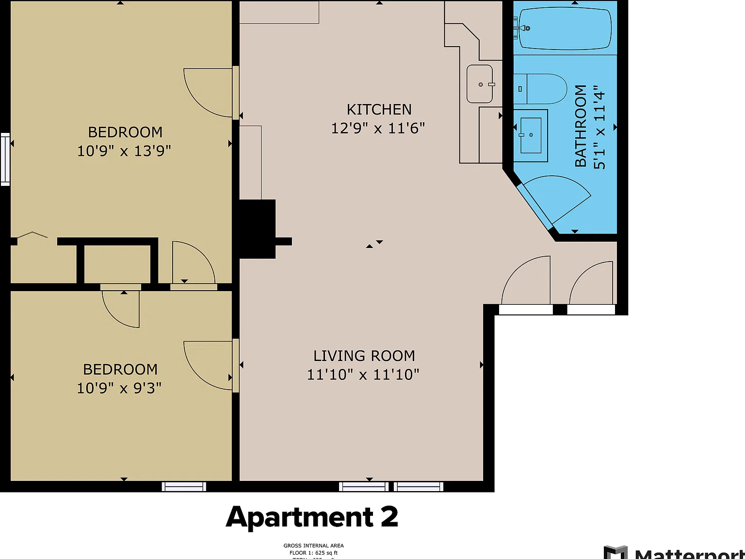 2 bed, 600 sqft, $1,350 — Photo 1