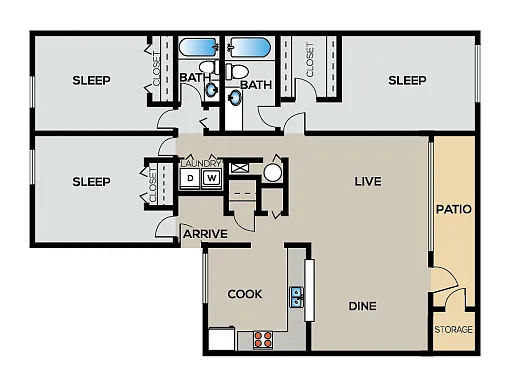 Floor plan 3x2 Elite Plus