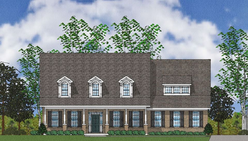 The Holmes - Elevation A Side Entry - With Brick Columns