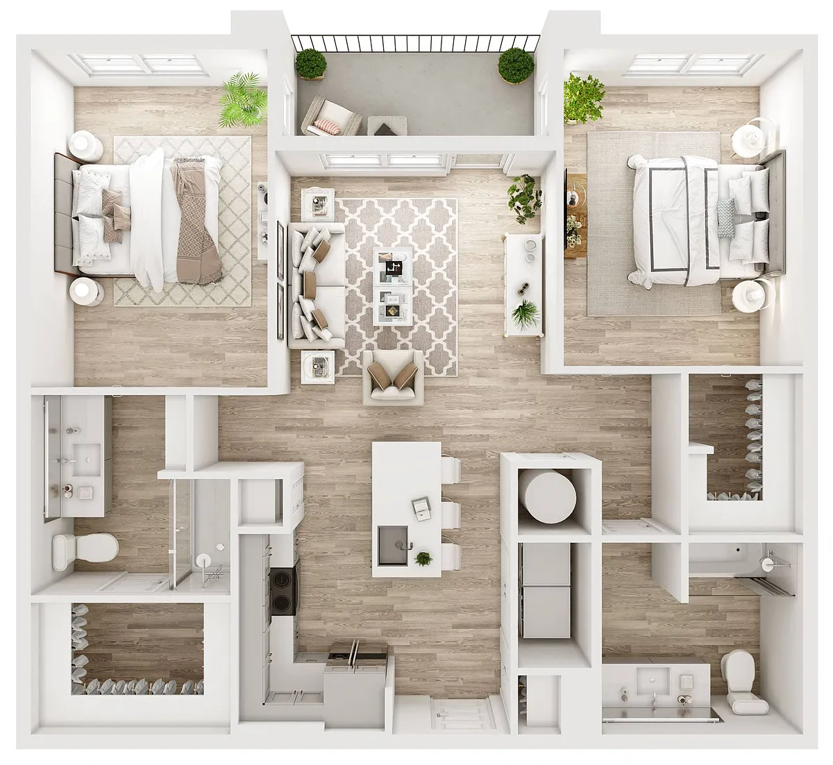 Floor plan B2 2 Bed / 2 Bath