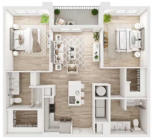 Floor plan B2 2 Bed / 2 Bath