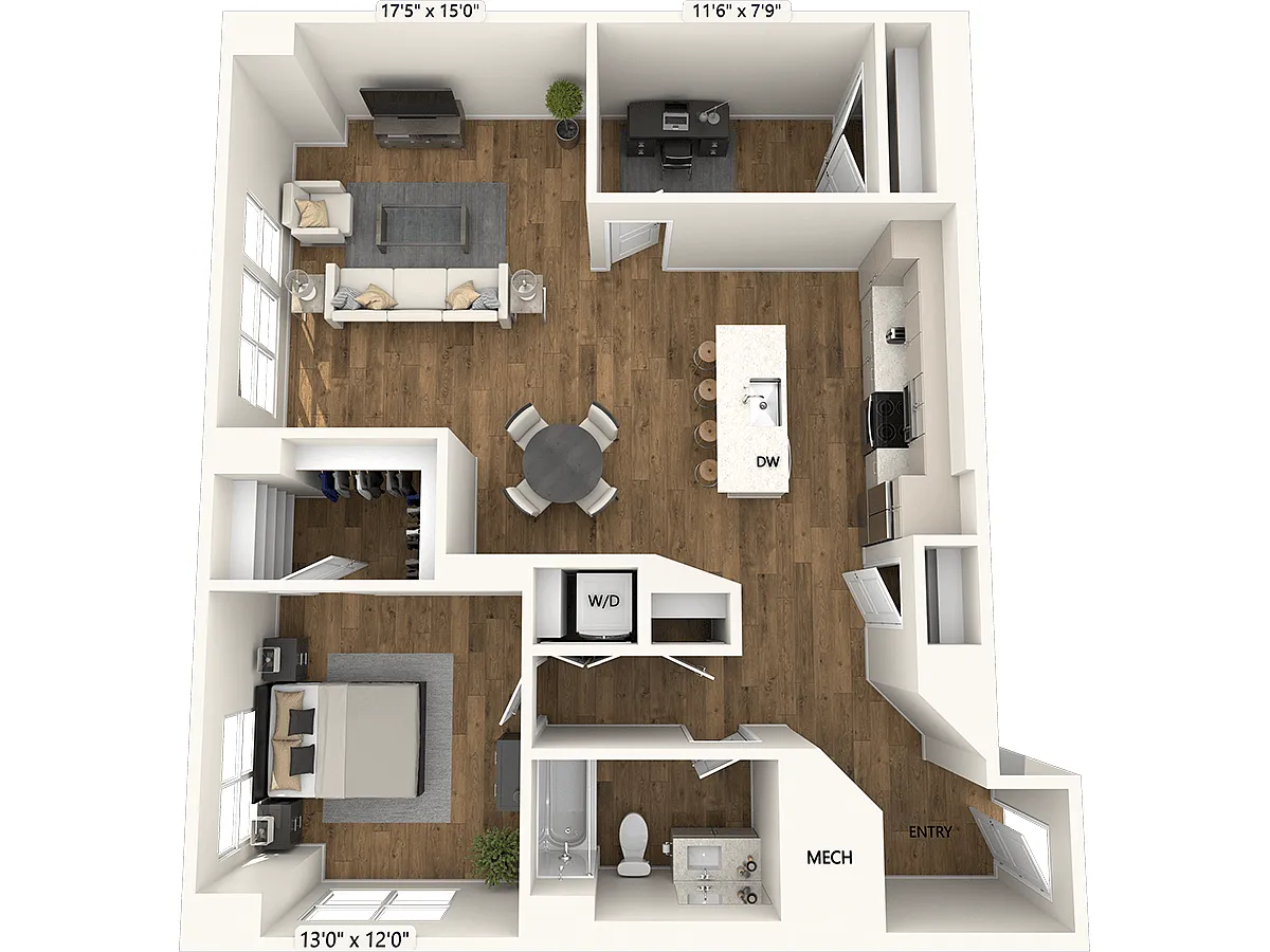 Floor plan A5D-1225sf-FinishIV
