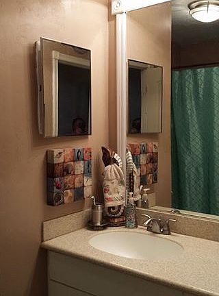 New Corian vanity/lights/mir