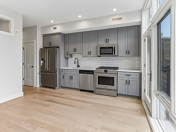 kitchen and living area