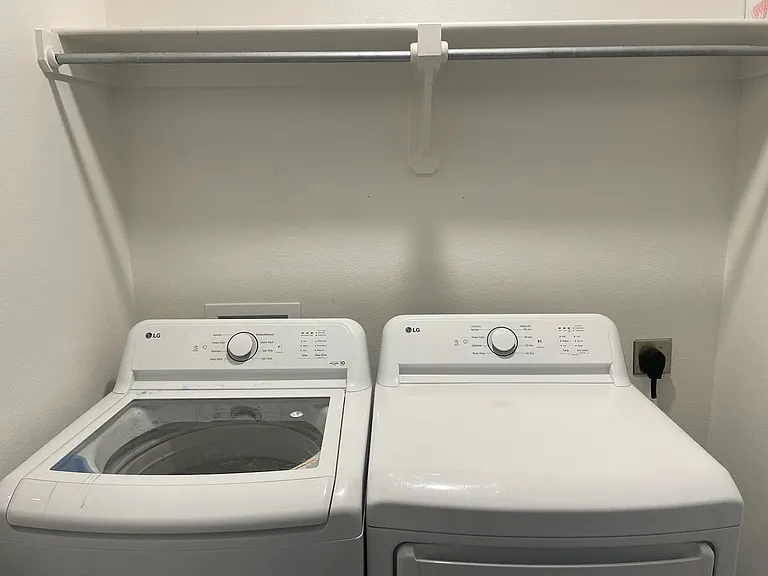 Washer and Dryer provided in the Rental Unit. No Need to travel to the Laundromat