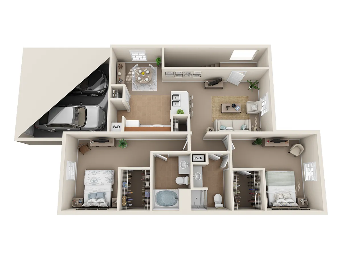 Floor plan 2 Bedroom Up