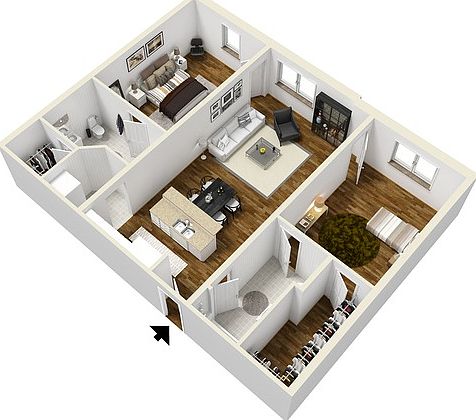 2 bedroom floor plan