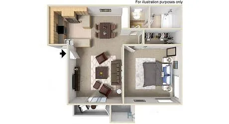 Floor plan 1 Bedroom 1 Bath / 11A
