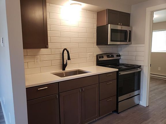 Bright, clean, functional kitchen space.