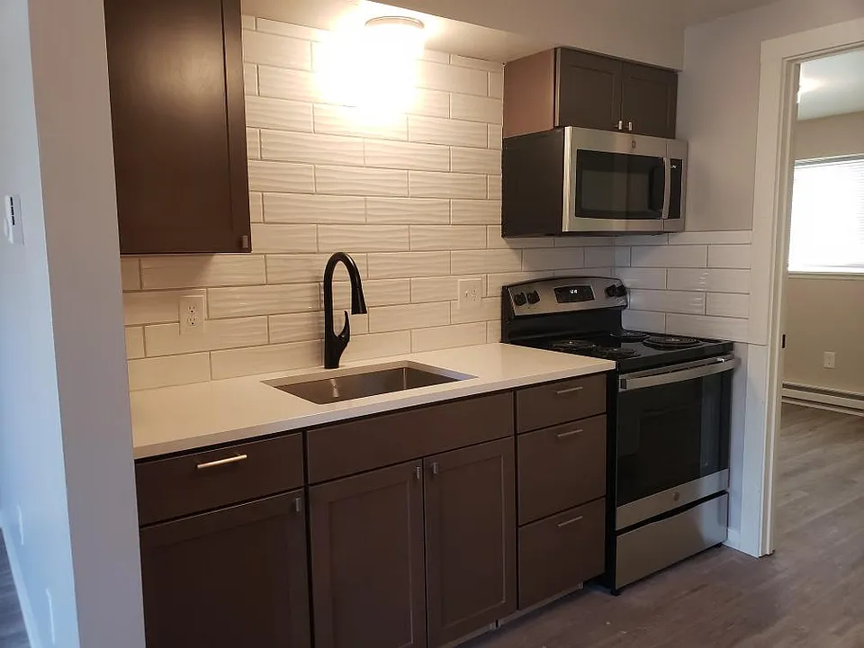 Bright, clean, functional kitchen space.