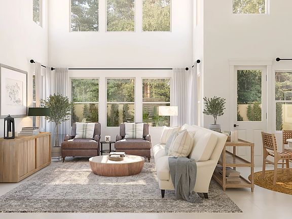 Great room with 2-story ceiling