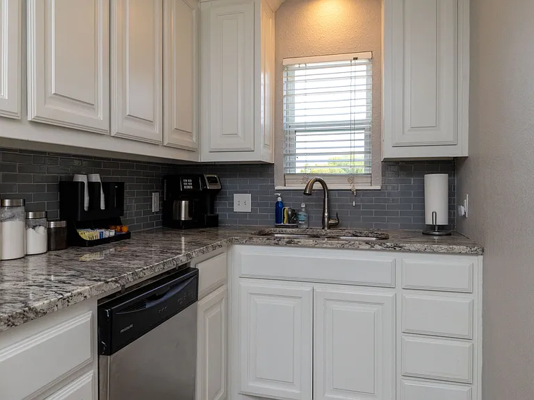 Fully stocked kitchen.