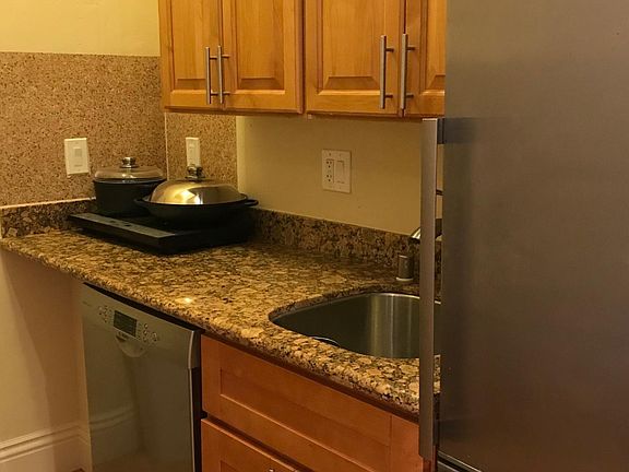 Kitchenette with stove top induction burners. New Bosch dish