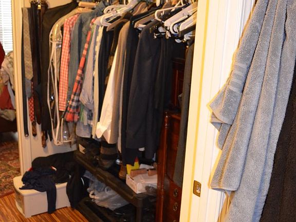 Walkthrough closet from master bedroom to master bathroom