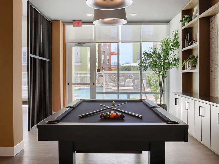 Play with a view. Challenge a neighbor to a game of pool while overlooking the resort-style pool courtyard at Garrett Uptown.