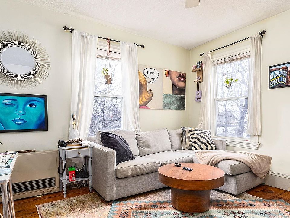 Living Room with view overlooking a park.