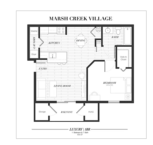 Floor plan One Bedroom Luxury
