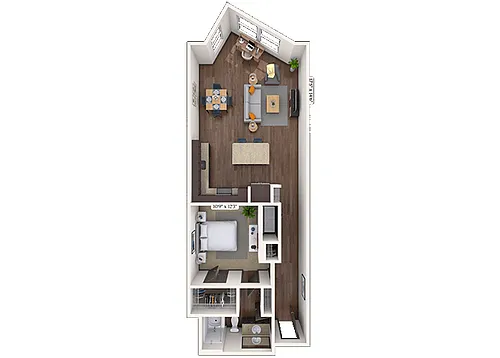 Floor plan Loft 1x1 888-937 SF