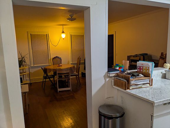 View of dining room from kitchen