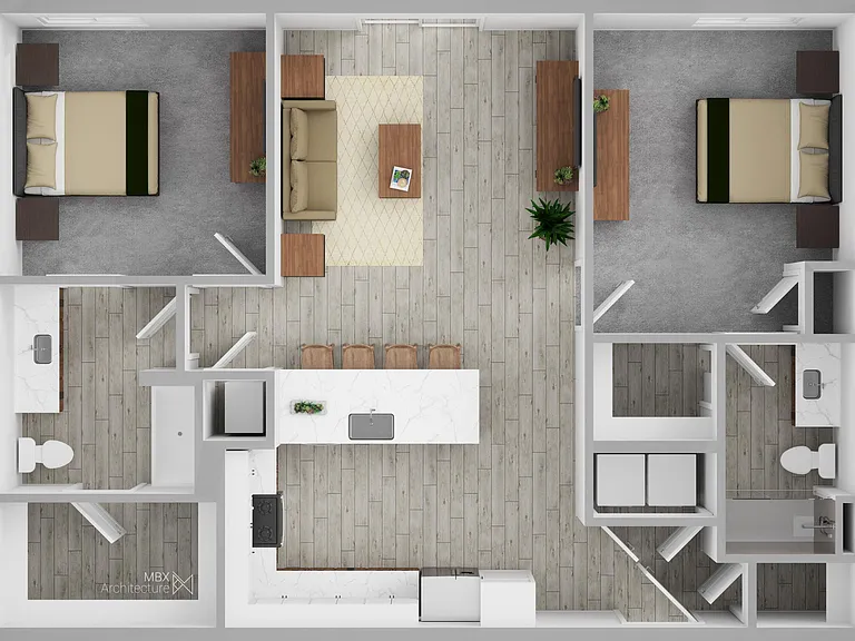 2 Bedroom Corner floor plan