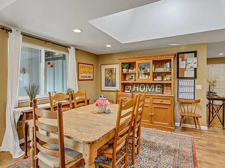 Dining room: Old photo with furniture.