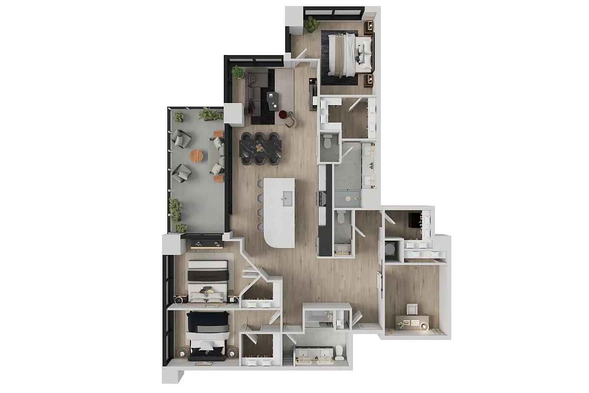 Floor plan 3 Bedroom Apartment