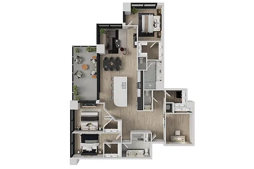 Floor plan 3 Bedroom Apartment