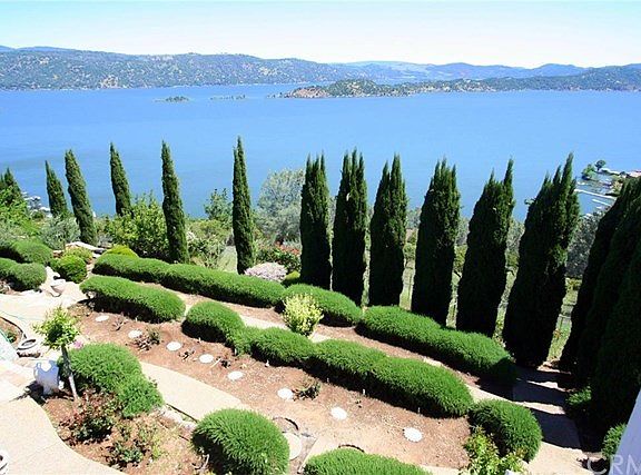 View of Terraced Garden with Roses, Jasmine, Italian Cypress, Rosemary, Olive Trees and More