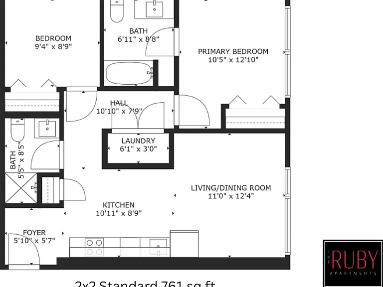 2x2 Standard l 761 sq ft l The Ruby 2x2 Standard l 761 sq ft l The Ruby
