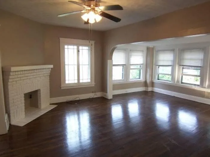 Beautiful (non-burning) fireplace adds character!