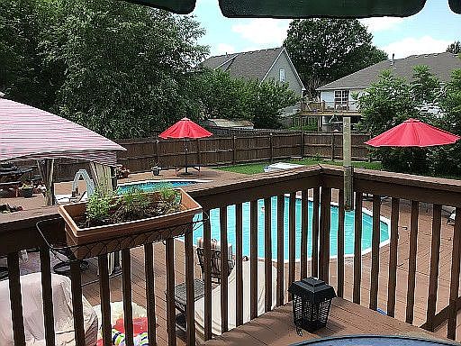 Above ground pool with deck